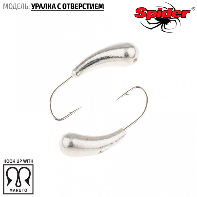 Мормышка W Spider Уралка с отверст. 4,0 мм 0,98 гр. Sil