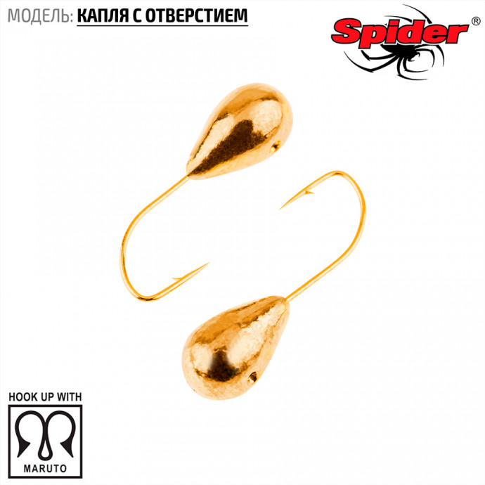 Мормышка W Spider Капля с отверст. 6,0 мм 2,60 гр. Go