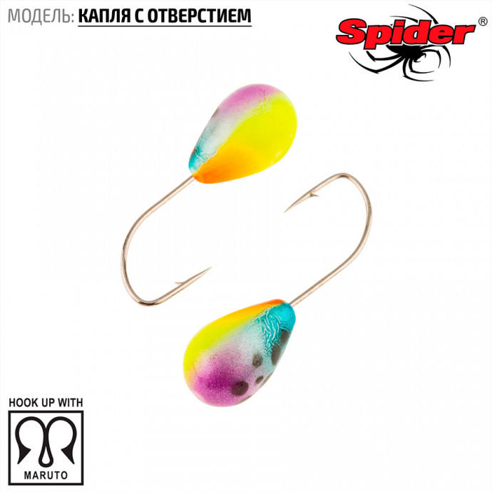 Мормышка W Spider Капля с отверст. краш. 3,5мм 0,54гр.  74