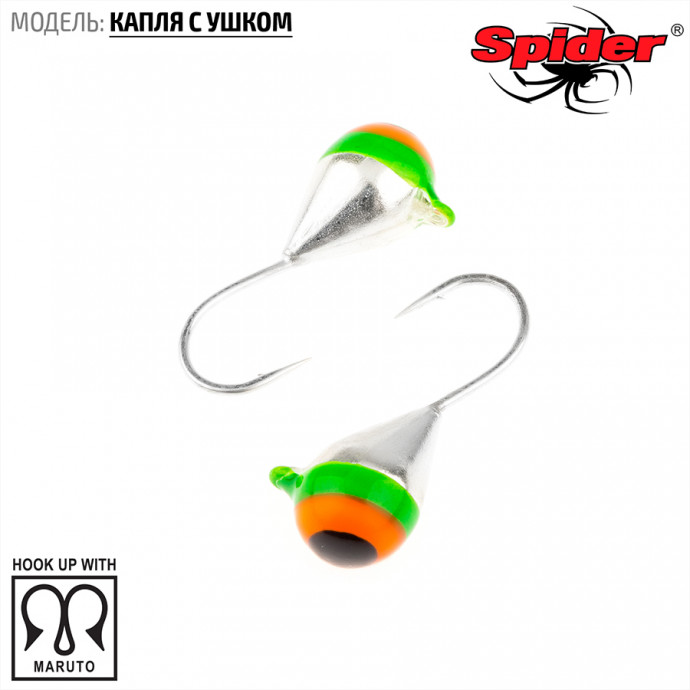 Мормышка W Spider Капля с ушком гальваника с покраской 4,0 мм 0,99 гр. 1-SIL